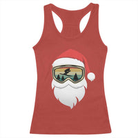 Funny Ski Christmas Winter Sport Skiing Santa Hat Racerback Tank Top - Wonder Print Shop