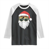 Funny Ski Christmas Winter Sport Skiing Santa Hat Raglan Shirt - Wonder Print Shop