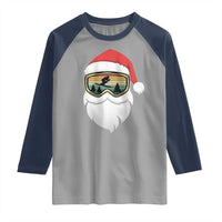 Funny Ski Christmas Winter Sport Skiing Santa Hat Raglan Shirt - Wonder Print Shop