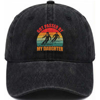 Funny Skiing Ski Dad Washed Cotton Baseball Cap Got Passed By My Daughter Retro Vintage