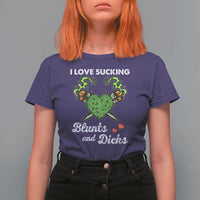 Funny Valentine's Day Weed Cannabis Marijuana T Shirt For Women I Love Sucking Blunts And Dicks