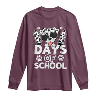Funny 101 Days Of School Dalmatian Dog Long Sleeve Shirt 100th Day Of School
