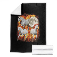 3 Fire Horses Moon Equestrian Throw Blanket Year Of The Fire Horse Joke
