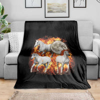 3 Fire Horses Moon Equestrian Throw Blanket Year Of The Fire Horse Joke