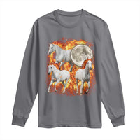 3 Fire Horses Moon Equestrian Long Sleeve Shirt Year Of The Fire Horse Joke