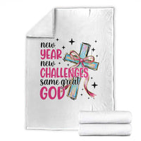 New Year New Challenges Same Great God Throw Blanket Christian New Year Eve - Wonder Print Shop