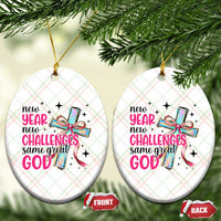 New Year New Challenges Same Great God Ceramic Ornament Christian New Year Eve - Wonder Print Shop