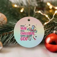 New Year New Challenges Same Great God Ceramic Ornament Christian New Year Eve - Wonder Print Shop
