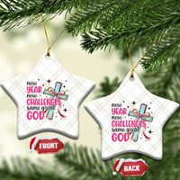 New Year New Challenges Same Great God Ceramic Ornament Christian New Year Eve - Wonder Print Shop