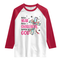 New Year New Challenges Same Great God Raglan Shirt Christian New Year Eve - Wonder Print Shop