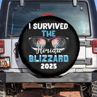 Funny I Survived The Florida Blizzarad Spare Tire Cover Snow Sunglasses