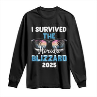Funny I Survived The Florida Blizzarad Long Sleeve Shirt Snow Sunglasses