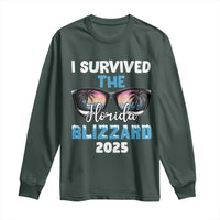 Funny I Survived The Florida Blizzarad Long Sleeve Shirt Snow Sunglasses