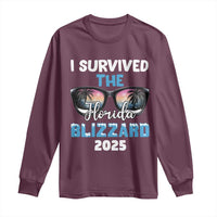 Funny I Survived The Florida Blizzarad Long Sleeve Shirt Snow Sunglasses