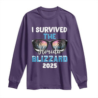 Funny I Survived The Florida Blizzarad Long Sleeve Shirt Snow Sunglasses