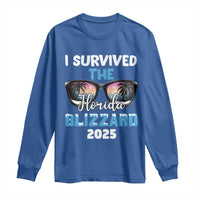 Funny I Survived The Florida Blizzarad Long Sleeve Shirt Snow Sunglasses