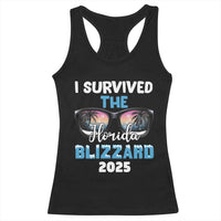 Funny I Survived The Florida Blizzarad Racerback Tank Top Snow Sunglasses