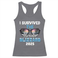 Funny I Survived The Florida Blizzarad Racerback Tank Top Snow Sunglasses