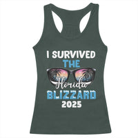 Funny I Survived The Florida Blizzarad Racerback Tank Top Snow Sunglasses