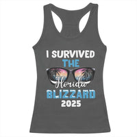 Funny I Survived The Florida Blizzarad Racerback Tank Top Snow Sunglasses
