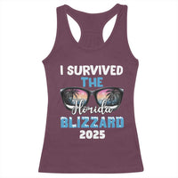 Funny I Survived The Florida Blizzarad Racerback Tank Top Snow Sunglasses