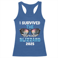 Funny I Survived The Florida Blizzarad Racerback Tank Top Snow Sunglasses