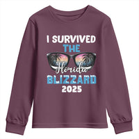 Funny I Survived The Florida Blizzarad Youth Sweatshirt Snow Sunglasses