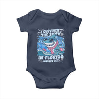 Funny I Survived The Snow In Florida 2025 Baby Onesie Shark