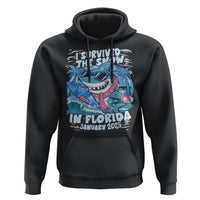 Funny I Survived The Snow In Florida 2025 Hoodie Shark