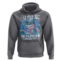 Funny I Survived The Snow In Florida 2025 Hoodie Shark