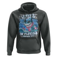 Funny I Survived The Snow In Florida 2025 Hoodie Shark