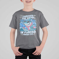 Funny I Survived The Snow In Florida 2025 T Shirt For Kid Shark