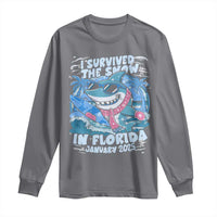 Funny I Survived The Snow In Florida 2025 Long Sleeve Shirt Shark