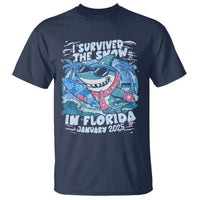 Funny I Survived The Snow In Florida 2025 T Shirt Shark