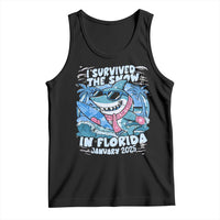 Funny I Survived The Snow In Florida 2025 Tank Top Shark