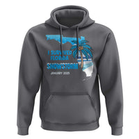 Funny I Survived Florida Snowstorm 2025 Hoodie Coconut Palm Tree