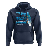 Funny I Survived Florida Snowstorm 2025 Hoodie Coconut Palm Tree