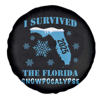 Funny I Survived The Florida Snowpocalypse 2025 Spare Tire Cover Snowflakes