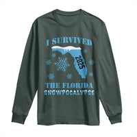 Funny I Survived The Florida Snowpocalypse 2025 Long Sleeve Shirt Snowflakes