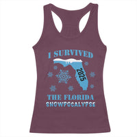 Funny I Survived The Florida Snowpocalypse 2025 Racerback Tank Top Snowflakes
