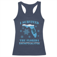 Funny I Survived The Florida Snowpocalypse 2025 Racerback Tank Top Snowflakes