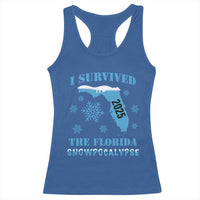 Funny I Survived The Florida Snowpocalypse 2025 Racerback Tank Top Snowflakes