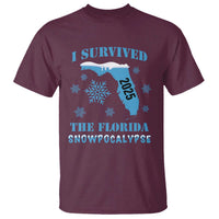 Funny I Survived The Florida Snowpocalypse 2025 T Shirt Snowflakes