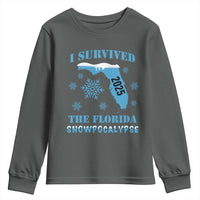 Funny I Survived The Florida Snowpocalypse 2025 Youth Sweatshirt Snowflakes