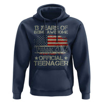 Funny 13th Birthday Hoodie Vintage 2012 Official Teenager 13 Years Of Being Awesome USA Flag