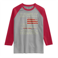 Funny 13th Birthday Raglan Shirt Vintage 2012 Official Teenager 13 Years Of Being Awesome USA Flag