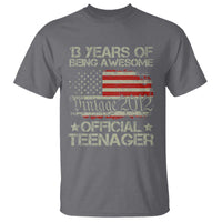 Funny 13th Birthday T Shirt Vintage 2012 Official Teenager 13 Years Of Being Awesome USA Flag
