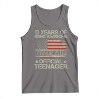 Funny 13th Birthday Tank Top Vintage 2012 Official Teenager 13 Years Of Being Awesome USA Flag