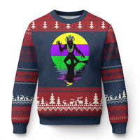 Funny Mardi Gras Rougarou Ugly Christmas Sweater Beads Carnival Cryptids Of Louisiana