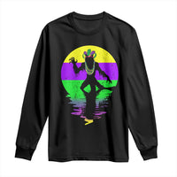 Funny Mardi Gras Rougarou Long Sleeve Shirt Beads Carnival Cryptids Of Louisiana